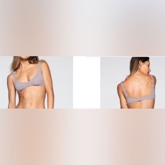 NWT [KikiRio] Reversible Polka Dot/Stiped Bikini Swimsuit Top Women's Sz XS - Picture 7 of 12